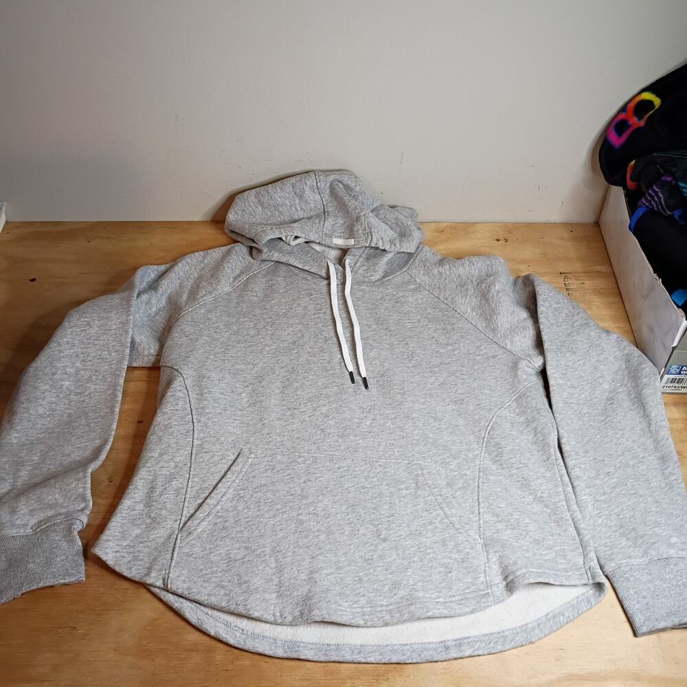 Tek Gear Ultrasoft Fleece Hoodie Sweatshirt Thumbholes Gray Women's Size Medium